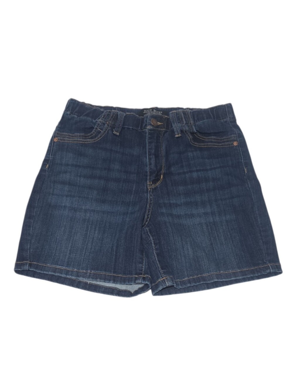 Judy Blue Dark Wash Denim Shorts Elastic Stretch Pull On Waist Size Large